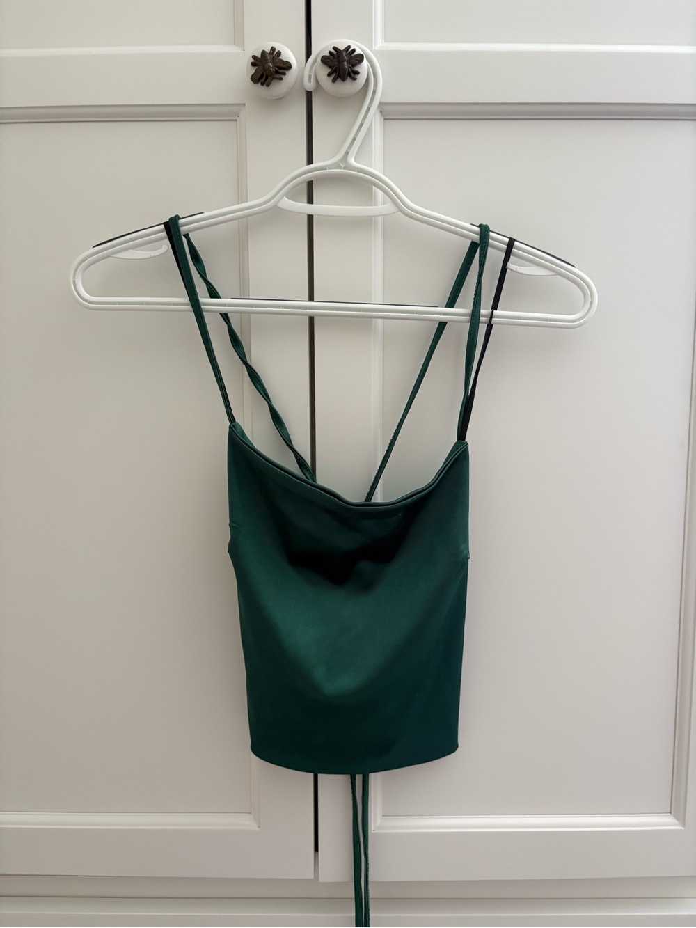 Women’s Forest Green Strappy Cowl Neck Tank Top